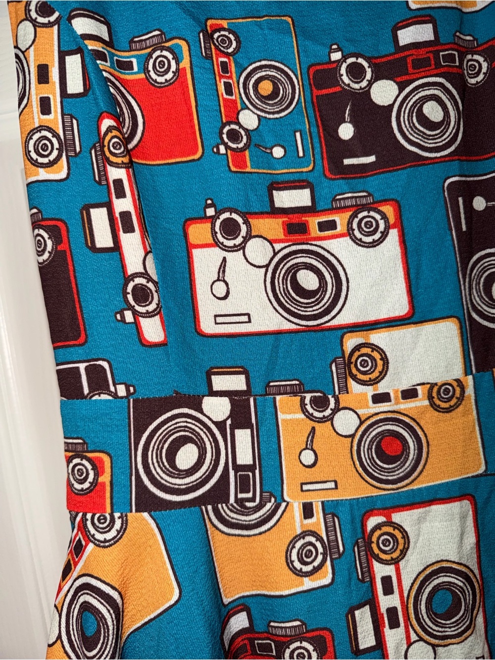 LA Soul Camera Print Teal A-Line Midi Dress - Picture 3 of 8